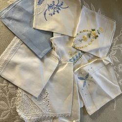 Ten Vintage Ladies Handkerchiefs