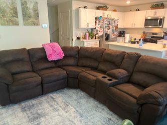 Brown L-Shape Couch