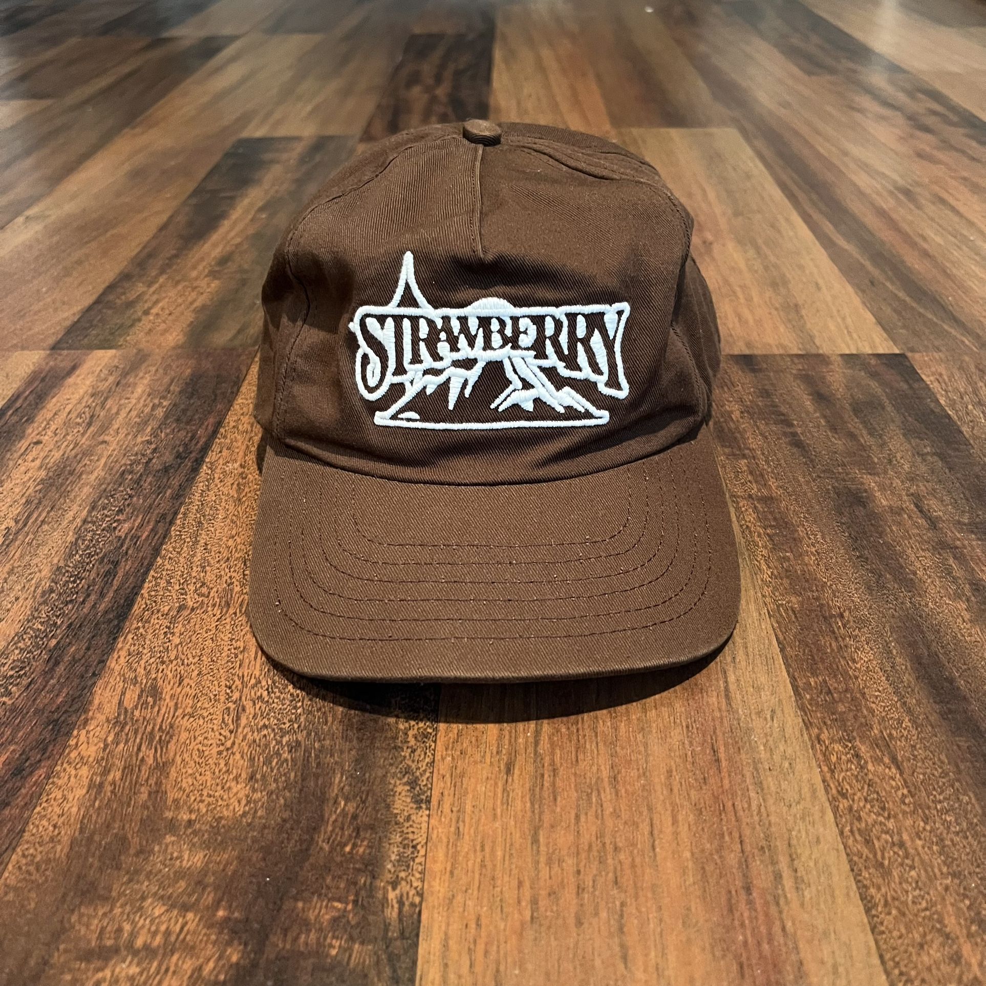 Strawberry Brand Mountains SnapBack Hat Kai Bent Lee Mocha Brown