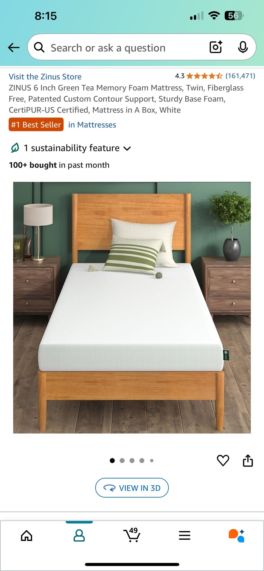 Memory Foam Twin Mattress New