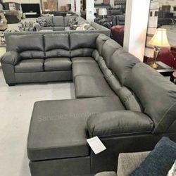 3 Pieces Leather Sectional Couch Same Day Delivery