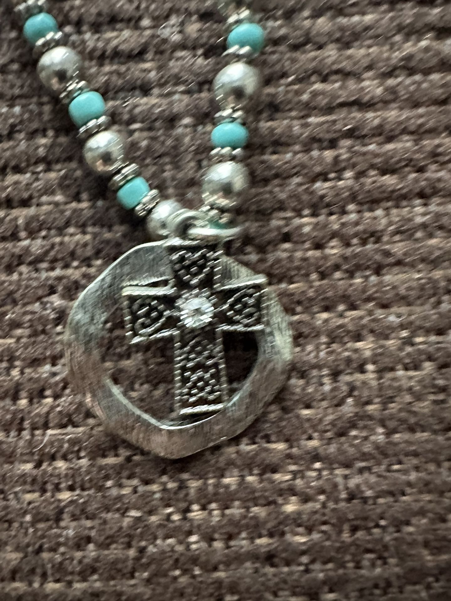 Cross Necklace With Turquoise