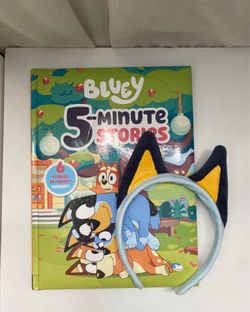 5 Minute Stories Bluey Book and Bluey Ears Headband