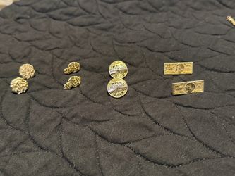 Gold-Tone Stud Earrings Set of 3 Pairs
