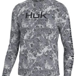 Huk Pursuit Fin Flats Long-Sleeve Crew for Men Size Large