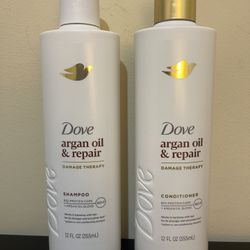 Lot Of 2 Dove Argan Oil + Repair Shampoo & Conditioner  (12 oz each)