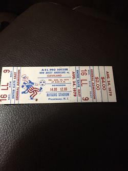 Old 1979 Soccer ticket never used