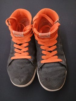 World Industries Varsity Mid Top Skate Sneakers Orange Gray Men's Size 13