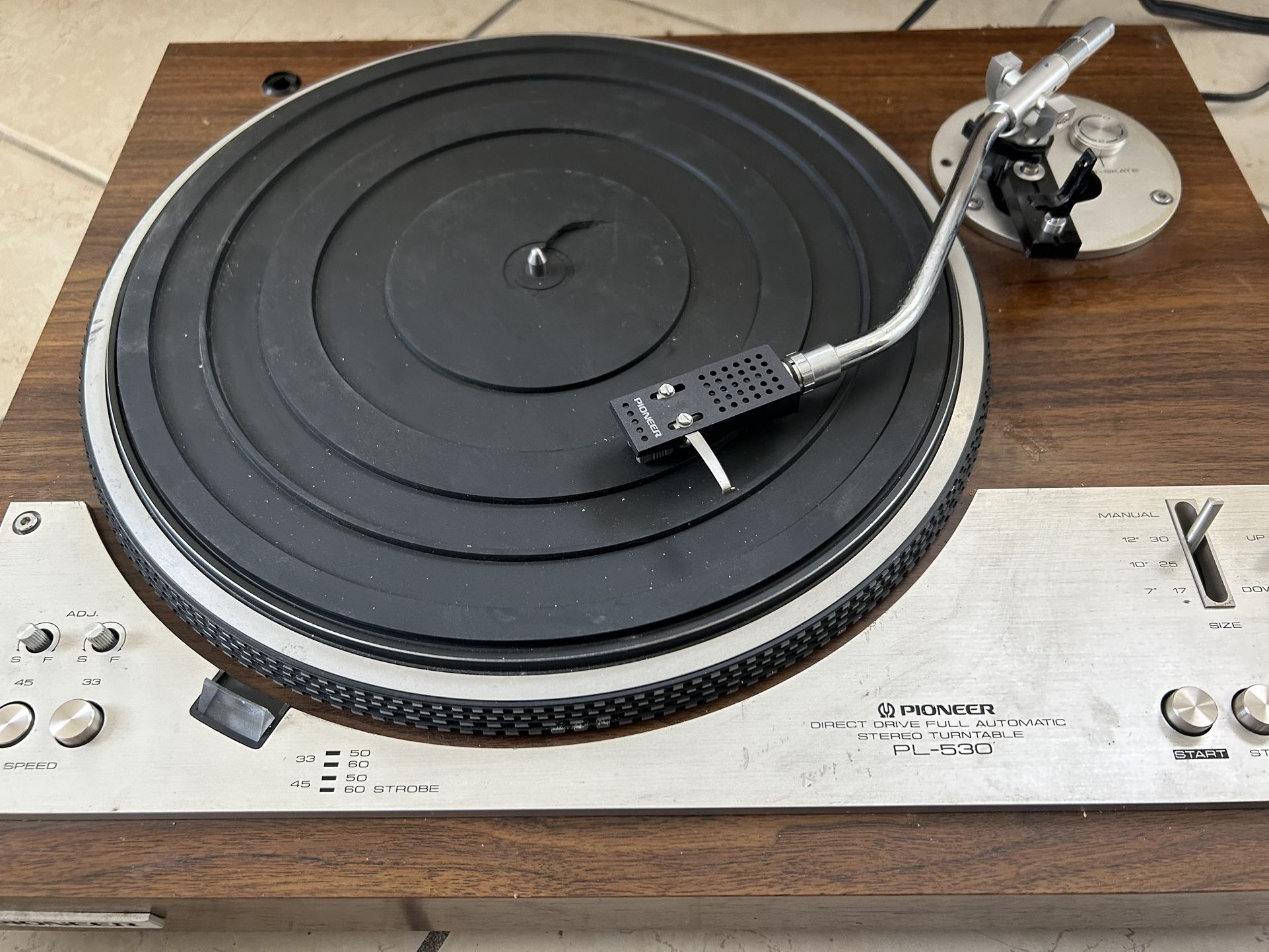 Pioneer PL-530 Turntable w/Working Motor PLEASE READ