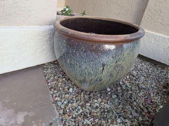 🌟 STUNNING & LARGE 27" Glazed Ceramic Planter – Absolute Showstopper! 🌟