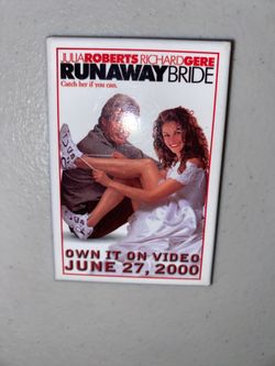 Runaway Bride Julia Roberts 1999 Video Promo Movie Badge Button Pin Pinback