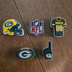 Lot Of 5 Green Bay Packers Shoe Charms 
