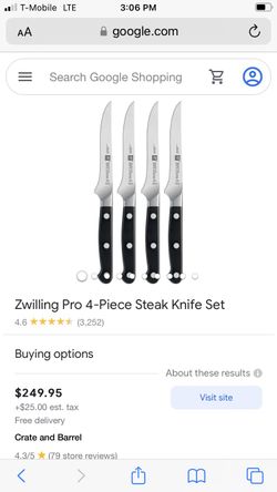 ZWILLING Pro S 4-Piece Steak Knife Set