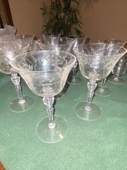 Vintage Crystal Glasses Stemware Set
