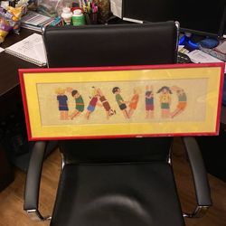 Framed Needlepoint Of David For Child’s Bedroom