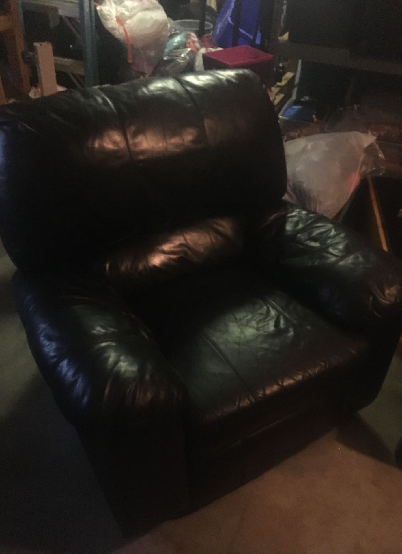 Black leather futon