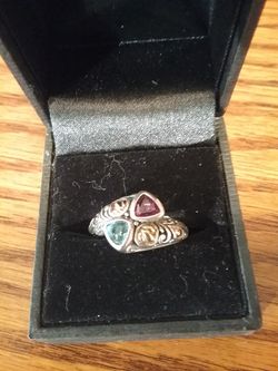 Silver and gold ring