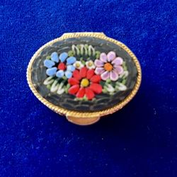 Italy Micro Mosaic Pill Trinket  Box 