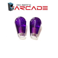 Arcade 2pcs Translucent Purple Clear Joystick Bat Top Ball Handles Mod UPGRADE