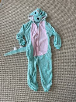 Adorable Velvet Dragon Costume Pajamas Jumpsuit Children size 8-10