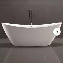 71" x 34" Freestanding Soaking Acrylic Bathtub