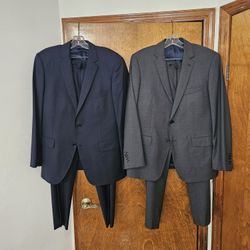 2 Quality Custom Made Suits. 44 Regular 