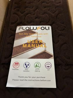 FlowFoli branded non-slip stair treads.
