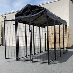 New in box $230 Large Heavy Duty Kennel with Cover Dog Cage Crate Pet Playpen (8’L x 4’W x 6’H) 