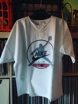 Vintage Nike Air Jordan Flight Graphic Cotton Pullover One Size Fits All 80s to 90s Boot Leg Jumpman Rare!!! 23 Top Cotton Shirt Medical Style Smock T