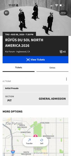 RÜFUS DU SOL PIT TICKET 08/06