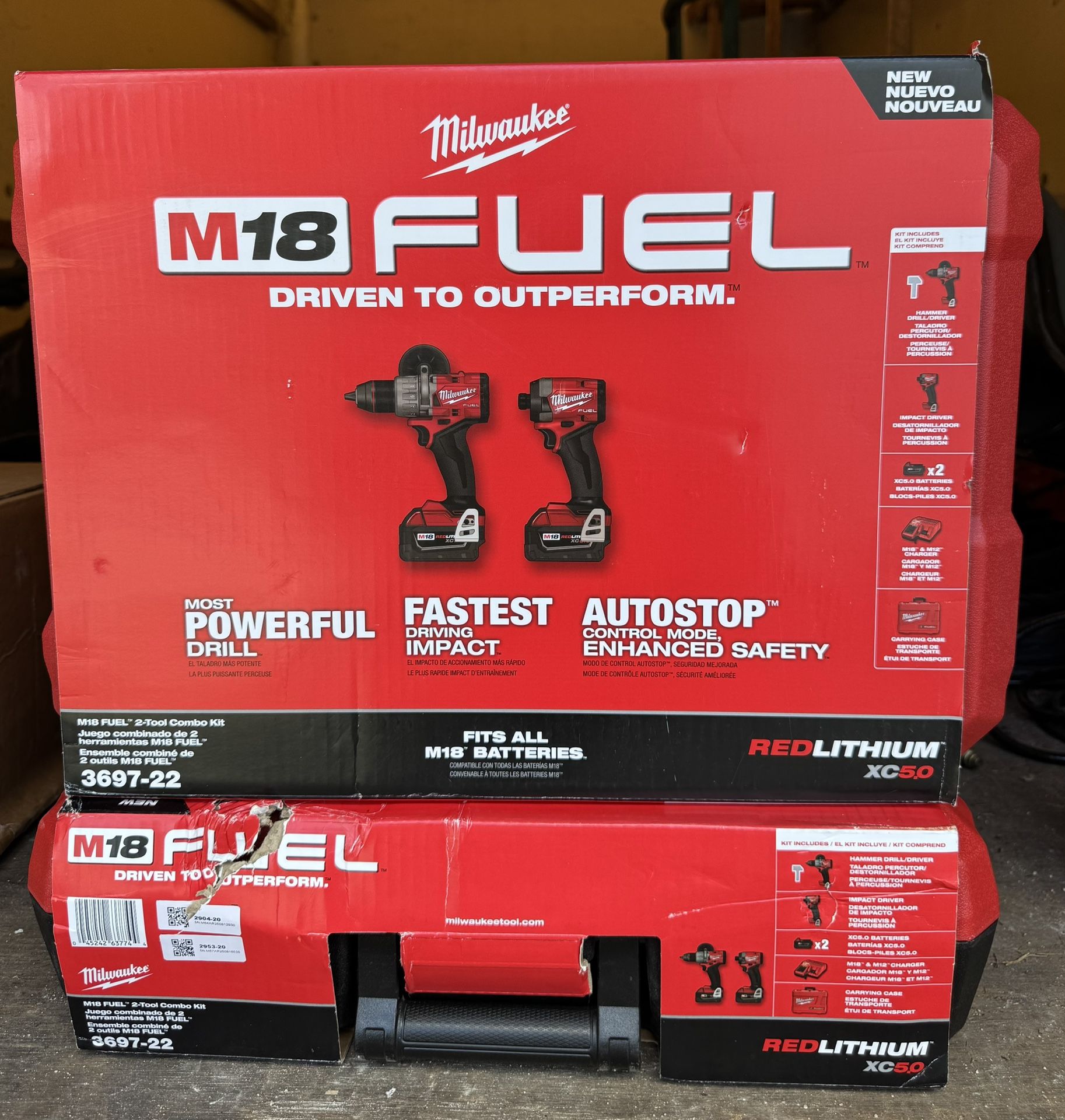 Milwaukee Drill and Impact Driver Combo Kit 2 Batteries
