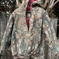 Carhartt Real Tree Camo Hooded Jacket Sz XL