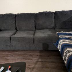 Dark Grey Sectional/Ottoman 