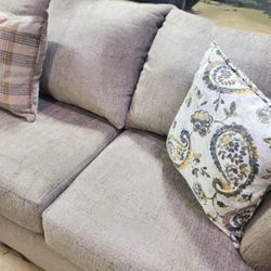 New Fabric Upholstered Beige 2-Piece Sectional