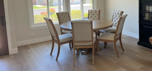 Set of 6 comfortable, padded, high back dining chairs