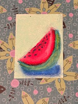Miniature oil pastels 2.5x3.5” Summer artwork