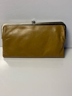 Women's Hobo Leather Double Frame Clutch Wallet, Lauren, Cedar
