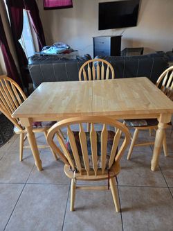 Light wood dining table
