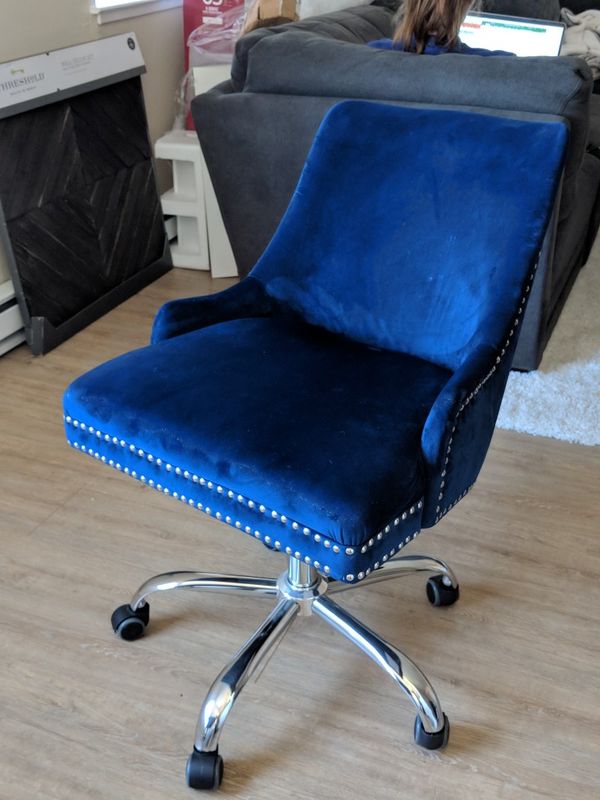 Blue Suede Desk Chair For In San Jose Ca Offerup