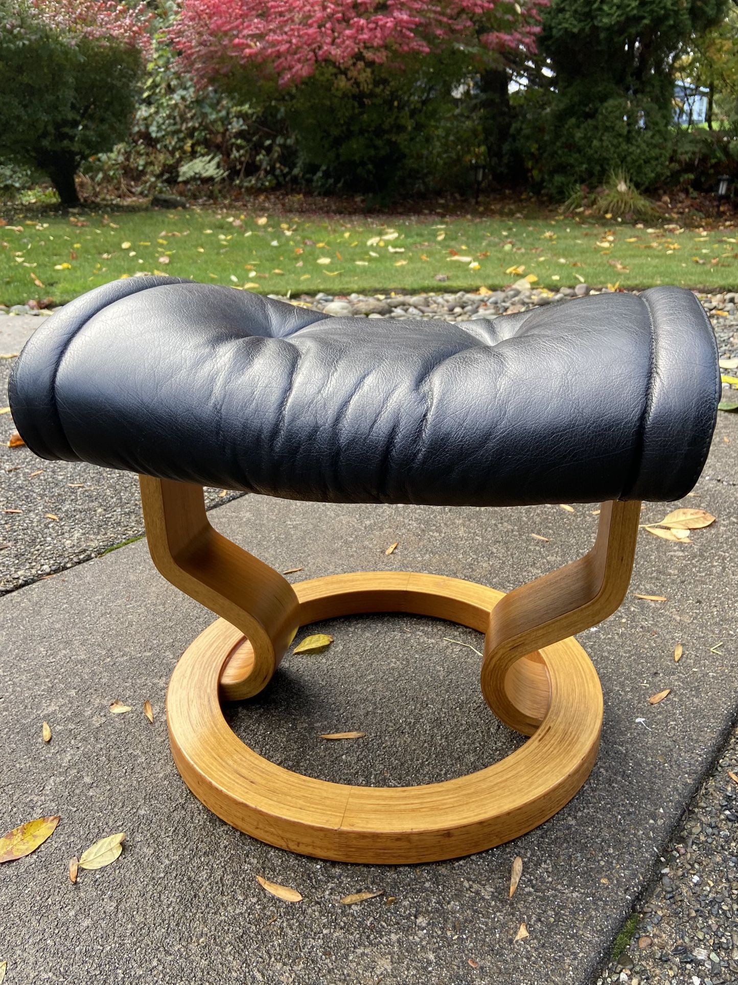 Vintage Ekornes Stressless Leather Ottoman 