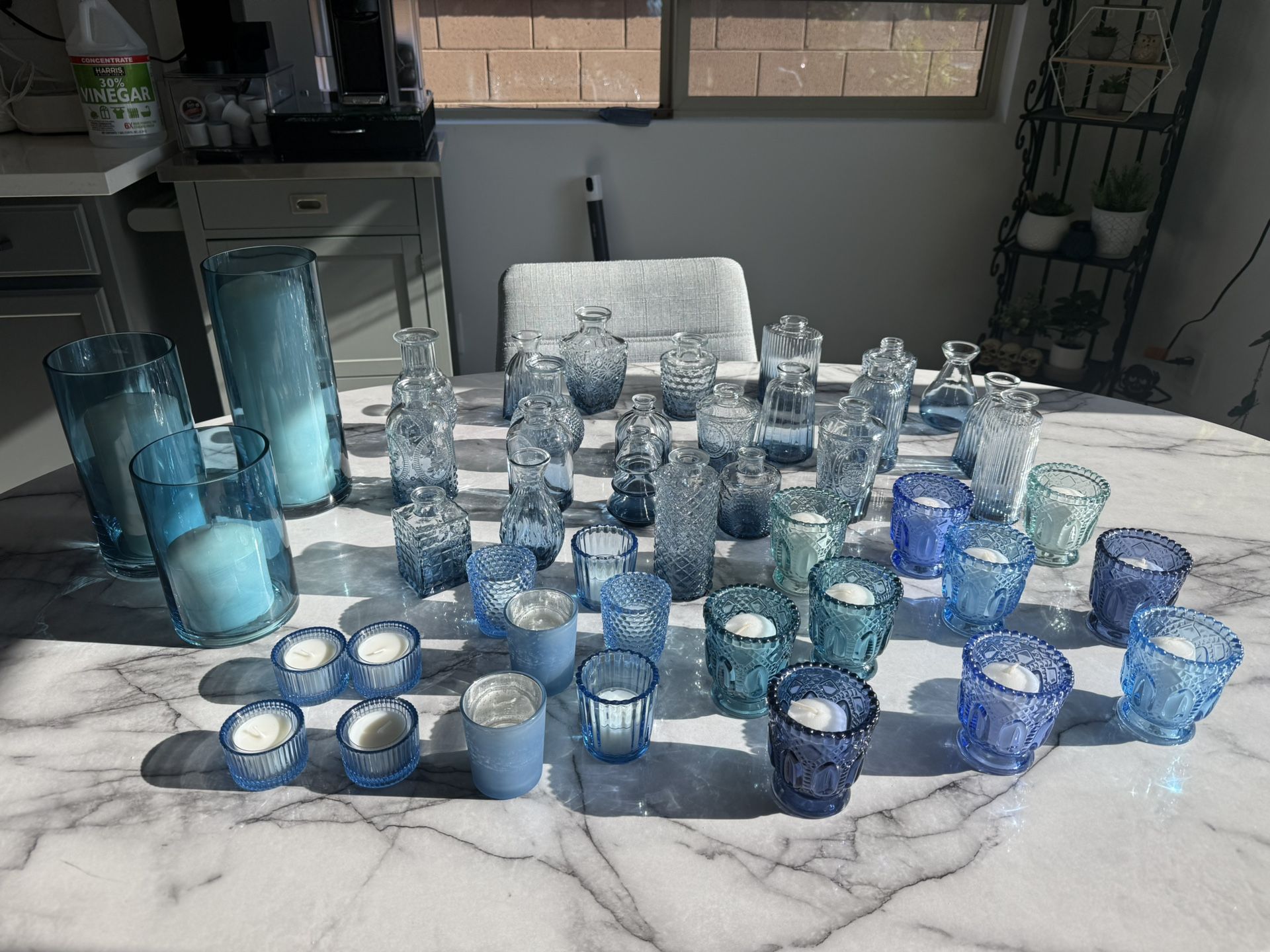 Beautiful Blue Candle Holders & Vases