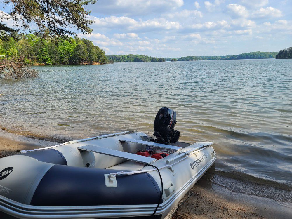 10 Foot Inflatable Boat With 20 Hp Outboard
