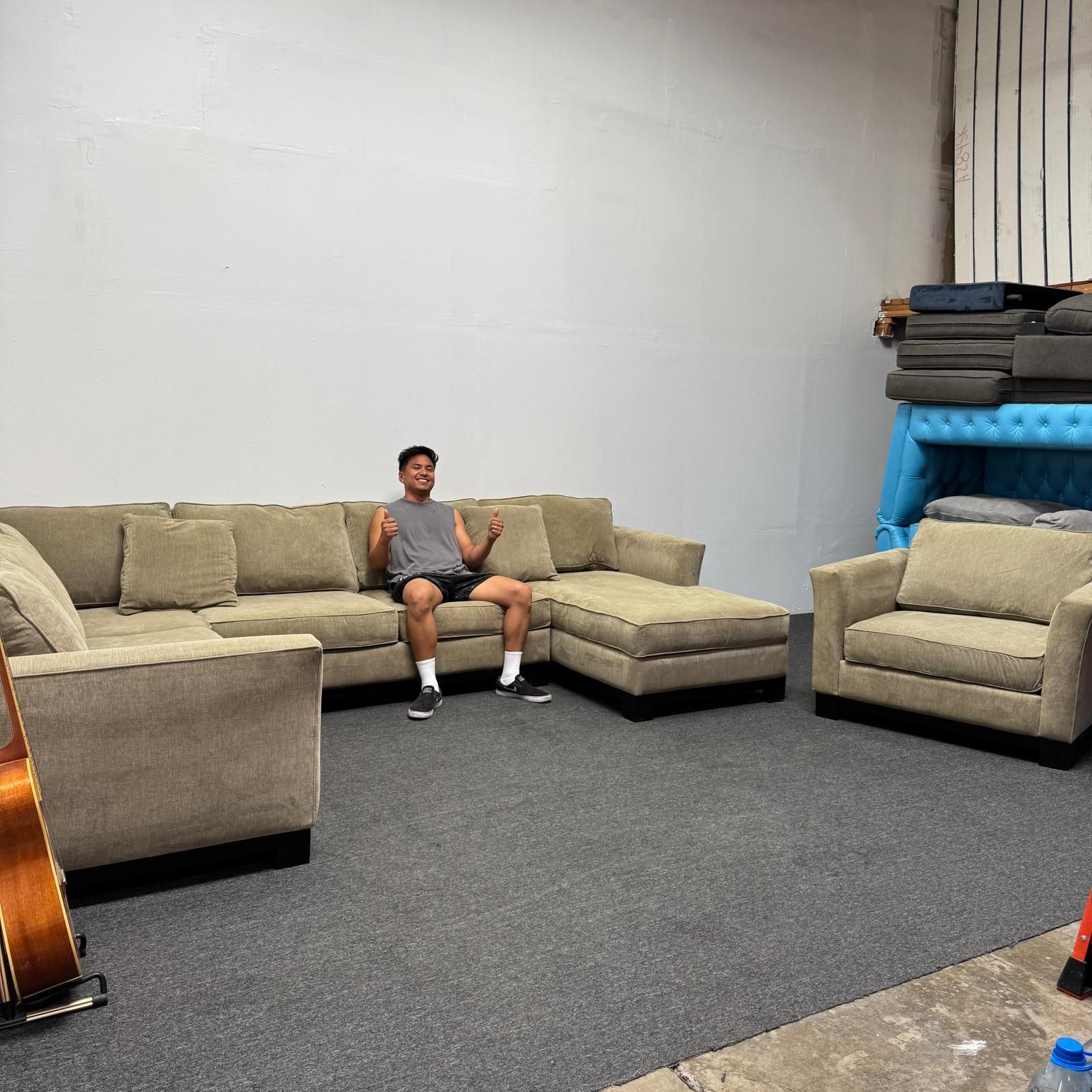 75% OFF ($3k Retail) Macy’s Sectional Couch Set with Extra Chair / Loveseat