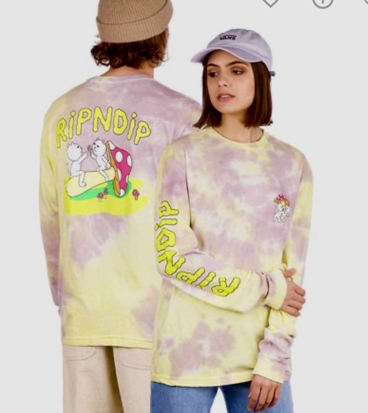 NWT New Men M RIPNDIP Sharing Is Caring Mushroom Tie Dye T-Shirt Tee Sweatshirt