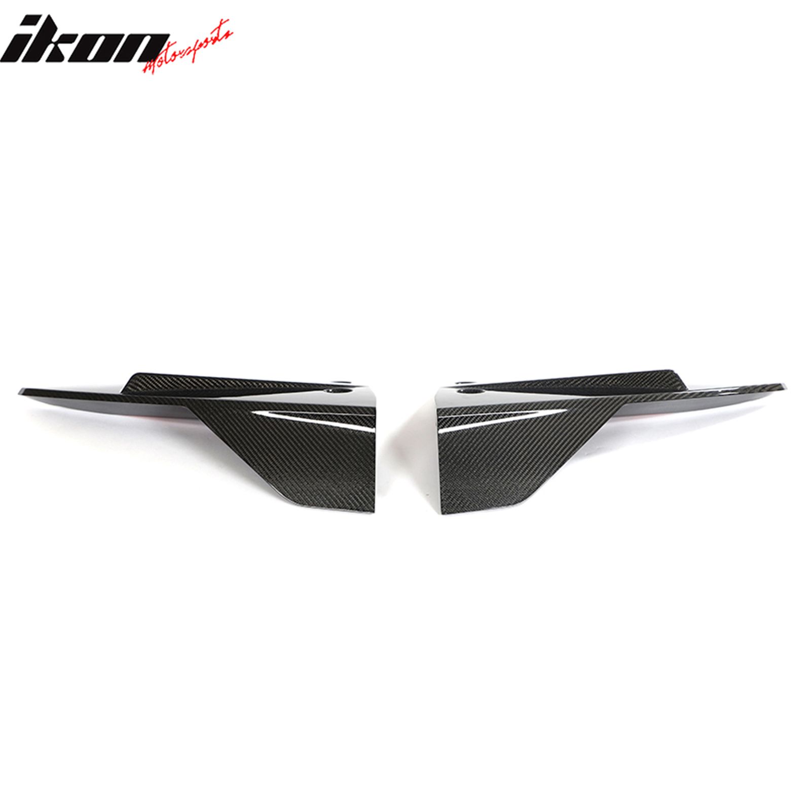 Fits 2021-2023 Tesla Model S V Style Carbon Fiber Rear Bumper Splitters Gloss Black