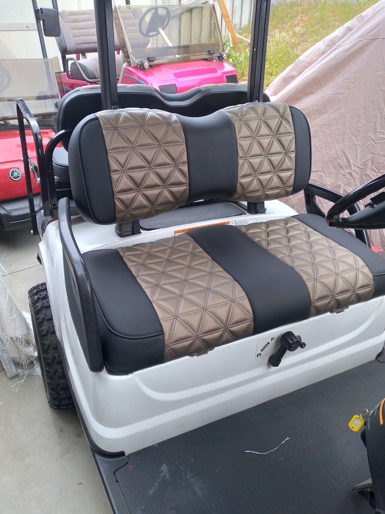 New Custom Golf Cart Seat Covers !! I'll Reupholster Your Seats!!