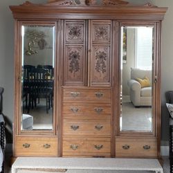 Antique Armoire - Splits Into Sections For Easy Travel 