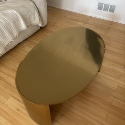Final Price Drop - Must Go Today!! Luxury Oval Hammered Coffee Table – Heavy & Unique Statement Piece