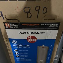 50 GAL water heater (Rheem) with 6 year warranty 
