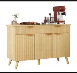 New in Box - Coffee Bar Cabinet, Natural Oak
